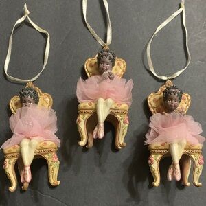 Set of 3 Ballerina Ornaments / statues